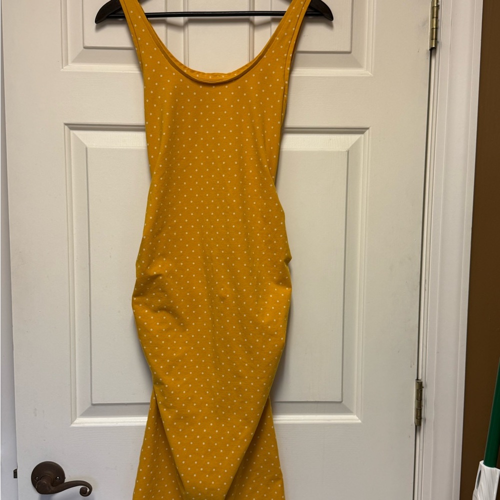 Yellow Polka Dot Maternity Dress